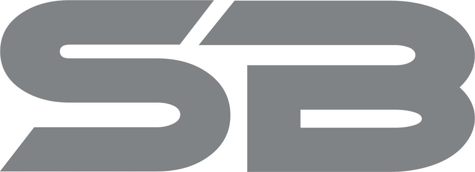Gray stylized SB logo on a transparent background.